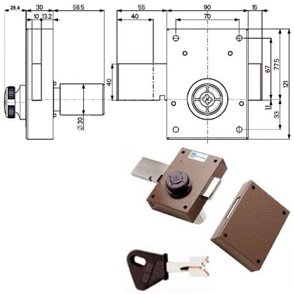 SERRATURA FERROGLIETTO POMPA 1 M 34351 MOTTURA 34351V500 E MOTTURA SERR.LEGNO APPLICARE S MOTTURA