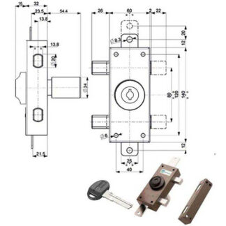 SERRATURA FERROGLIETTO TRIPLICE 34   34328 MOTTURA 34328V50A XA MOTTURA SERR.LEGNO APPLICARE S MOTTURA