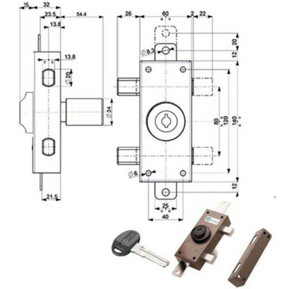 SERRATURA FERROGLIETTO TRIPLICE 34   34328 MOTTURA 34328V50A XA MOTTURA SERR.LEGNO APPLICARE S MOTTURA