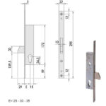 SERRATURA INFILARE MONTANTI ALL    46210-25-0 CISA 46210.25.0 CISA SERR.ALL/FERRO INFILARE S CISA