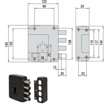 SERRATURA SICUREZZA SEMPLICE SX    56152-60-2 CISA 56152.60.2 CISA SERR.LEGNO APPLICARE    S CISA
