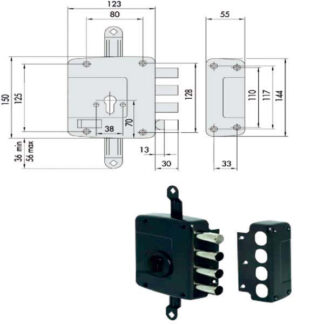 SERRATURA SICUREZZA TRIPLICE DX 56162-60-1 CISA 56162.60.1 CISA SERR.LEGNO APPLICARE S