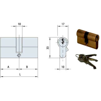 CILINDRO INF.  59,0-26,5-32,5 SX   0G300-06-0 CISA 0G300.06.0 SX CISA CILINDRI                S CISA