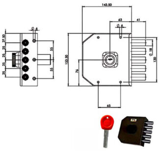 SERRATURA SIC.SEMPLICE SX POMPA         JM421 MOIA JM421SX MOIA SERR.LEGNO APPLICARE    S MOIA SERRATURE