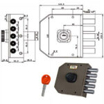 SERRATURA SIC.SEMPLICE DX POMPA         JA421 MOIA JA421DX MOIA SERR.LEGNO APPLICARE    S MOIA SERRATURE