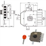 SERRATURA SIC.QUINTUPL.SX POMPA         JA425 MOIA JA425SX MOIA SERR.LEGNO APPLICARE    S MOIA SERRATURE