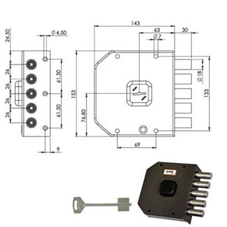 SERRATURA SIC.SEMPLICE DX DM             A411 MOIA A411DX MOIA SERR.LEGNO APPLICARE    S MOIA SERRATURE