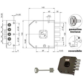 SERRATURA SIC.SEMPLICE DX DM             A412 MOIA A412DX MOIA SERR.LEGNO APPLICARE    S MOIA SERRATURE