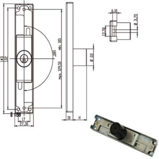SERRATURA MOBILI APP.ASTE SCORRIMENTO   220250 OMR 220250 OMR SERR.MOBILI APPLICARE    S OMR