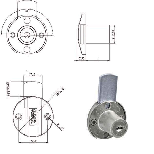 SERRATURA MOBILI APP.CATENACCIO SUP. 220300 OMR 220300 OMR SERR.MOBILI APPLICARE S OMR