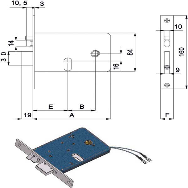 ELETTROSERRATURA INF.FASCE ALL E60 SX 378 OMEC 378SX OMEC ELETTROSERRATURE INFIL. S OMEC