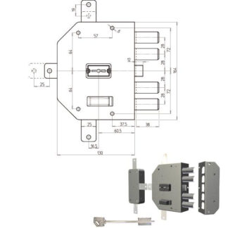SERRATURA SIC.QUINTUPLICE DX DM            2350 CR 2350-01N CR SERR.LEGNO APPLICARE      S CR