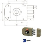 SERRATURA SIC.SEMPLICE DX POMPA            1600 CR 1600-01K55/29 CR SERR.LEGNO APPLICARE      S CR