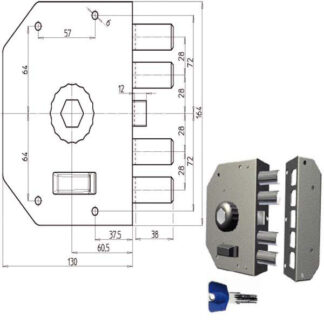SERRATURA SIC.SEMPLICE DX POMPA            3050 CR 3050-01K55/29 CR SERR.LEGNO APPLICARE      S CR