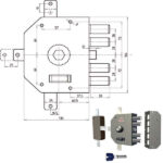 SERRATURA SIC.QUINTUPLICE DX POMPA         3350 CR 3350P-01NK55/29 CR SERR.LEGNO APPLICARE      S CR