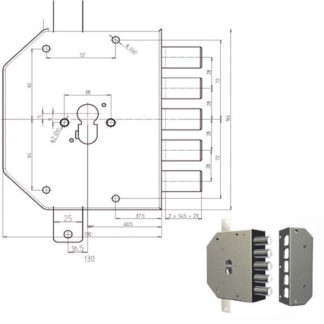 SERRATURA SIC.TRIPLICE DX CIL.          2200PEN CR 2200PEN-01NCL CR SERR.LEGNO APPLICARE      S CR