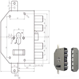SERRATURA SIC.TRIPLICE DX CIL.          2250PEN CR 2250PEN-01NCL CR SERR.LEGNO APPLICARE      S CR