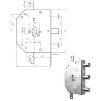 SERRATURA SIC.TRIPLICE DX CIL.         2105G-51 CR 2105G-51 CR SERR.BLINDATE             S CR