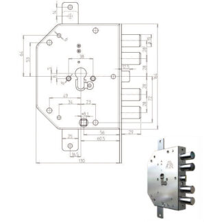 SERRATURA SIC.TRIPLICE DX CIL.         2155G-01 CR 2155G-01 CR SERR.BLINDATE             S CR