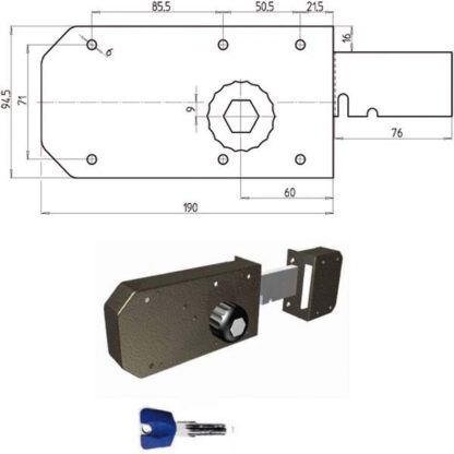 SERRATURA FERROGLIETTO POMPA 2 MANDATE SX  3700 CR 3700-51K55/29 CR SERR.LEGNO APPLICARE      S CR