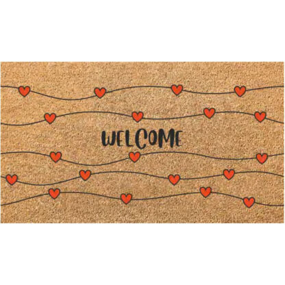 ZERBINO COCCO/PVC WELC/CUORI  cm 40x 70 XTRA 11722 GG00088-1 ZERBINI                      C XTRA