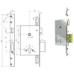 SERRATURA INFILARE TRIPLICE CILINDRO     8000PE CR 8000-01 CR SERR.ALL/FERRO INFILARE   S CR