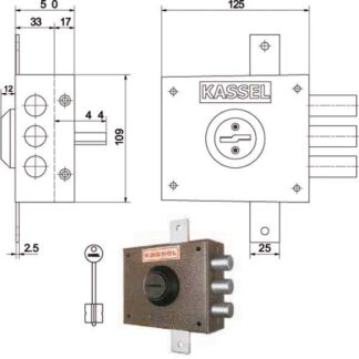 SERRATURA SIC.TRIPLICE DX DM           1201 KASSEL 1201SA KASSEL SERR.LEGNO APPLICARE  S KASSEL
