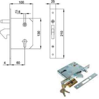 SERRATURA INF.CANCELLI SCORREVOLI     156/1 KASSEL 156/1 KASSEL SERR.ALL/FERRO INFIL. S KASSEL
