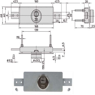 SERRATURA SERRANDE 2 CH.ORI.DIRITTE    1.8271 VIRO 31827100000000 VIRO SERR.BASCULANTI         S VIRO
