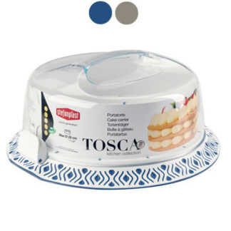 CONTENITORE TOND TORTA TOSCA BLU  37 h 16 STEFANPL 55851 CONTENITORI PLASTICA         C STEFANPLAST