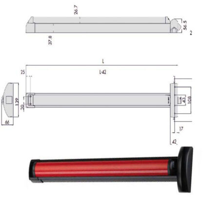 MANIGLIONE FAST TOUCH  84 VERTICAL 59816-11-0 CISA 59816.11.0 CISA ANTIPANICO              S CISA