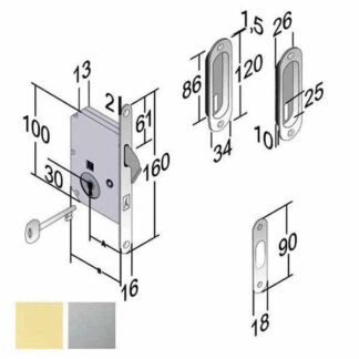 SERRATURA INF.LEGNO SCORREVOLI E50 CS       B3C GB 4K060050U7 BONAITI SERR.LEGNO INFILARE  S BONAITI