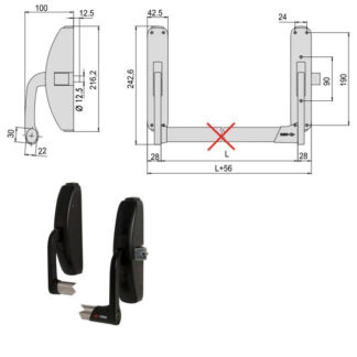 MANIGLIONE PRESTIGE LATERALE       59301-10-0 CISA 59301.10.0 CISA ANTIPANICO              S CISA