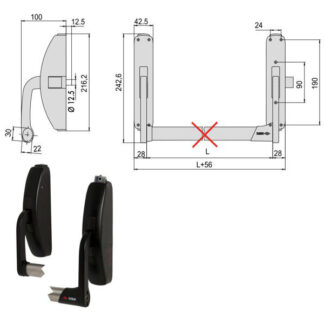 MANIGLIONE PRESTIGE VERTICALE      59316-10-0 CISA 59316.10.0 CISA ANTIPANICO              S CISA