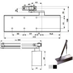 CHIUDIPORTA AERODINAMICO ARGENTO   TS 72 BCA DORMA 22252101 DORMAKABA CHIUDIPORTA        S DORMAKABA