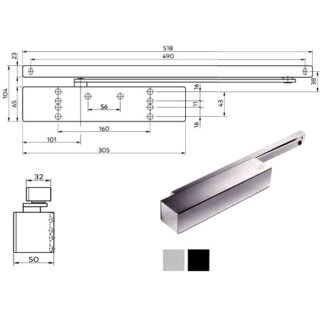 CHIUDIPORTA AERODINAMICO ARGENTO   TS 92 XEA DORMA 42200101 DORMAKABA CHIUDIPORTA        S DORMAKABA