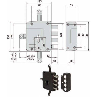SERRATURA SICUREZZA QUINTUPL.SX    56172-60-2 CISA 56172.60.2 CISA SERR.LEGNO APPLICARE    S CISA
