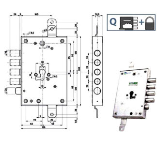 SERRATURA SIC.TRIPLICE DX int 28     85571 MOTTURA 85571D28Q MOTTURA SERR.BLINDATE        S MOTTURA