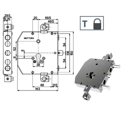 SERRATURA SIC.TRIPLICE               89E30 MOTTURA 89E306W54T MOTTURA SERR.BLINDATE        S MOTTURA