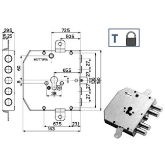 SERRATURA SIC.TRIPLICE               89E31 MOTTURA 89E310W27T MOTTURA SERR.BLINDATE        S MOTTURA