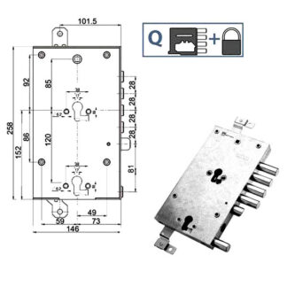 SERRATURA SIC.TRIPLICE DX            89845 MOTTURA 8984595D1Q MOTTURA SERR.BLINDATE        S MOTTURA
