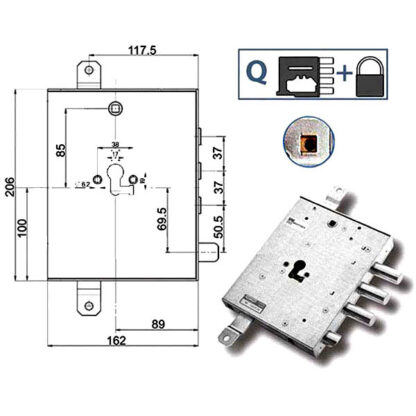 SERRATURA SIC.TRIPLICE SX            89857 MOTTURA 898571GRSQ MOTTURA SERR.BLINDATE        S MOTTURA