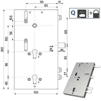 SERRATURA SIC.TRIPLICE DX            89F30 MOTTURA 89F309D00Q MOTTURA SERR.BLINDATE        S MOTTURA