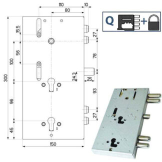SERRATURA SIC.TRIPLICE DX            89F31 MOTTURA 89F310D00Q MOTTURA SERR.BLINDATE        S MOTTURA