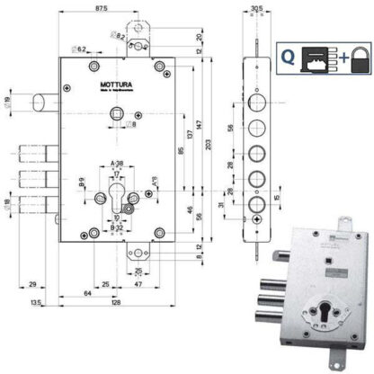 SERRATURA SIC.TRIPLICE SX            89451 MOTTURA 894515VISQ MOTTURA SERR.BLINDATE        S MOTTURA