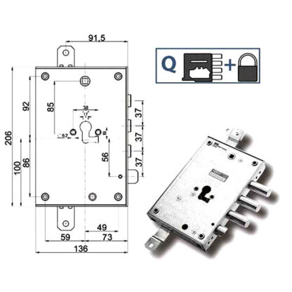 SERRATURA SIC.TRIPLICE DX            89857 MOTTURA 898571D7DQ MOTTURA SERR.BLINDATE        S MOTTURA