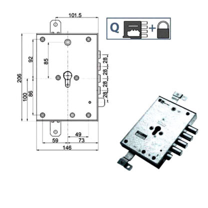 SERRATURA SIC.TRIPLICE SX            89371 MOTTURA 89371DERSQ MOTTURA SERR.BLINDATE        S MOTTURA