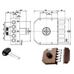 SERRATURA SIC.SEMPLICE DX POMPA      30601 MOTTURA 30601VD5A E MOTTURA SERR.LEGNO APPLICARE S MOTTURA