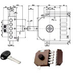SERRATURA SIC.QUINTUPL.DX POMPA      30641 MOTTURA 30641VD5AJE MOTTURA SERR.LEGNO APPLICARE S MOTTURA