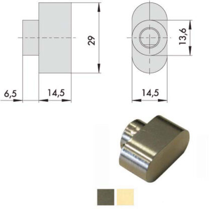 POMOLO SERRATURE OVALE OTTONE NIC. 06355-00-0 CISA 06355.00.0.12 CISA VARIE                   S CISA